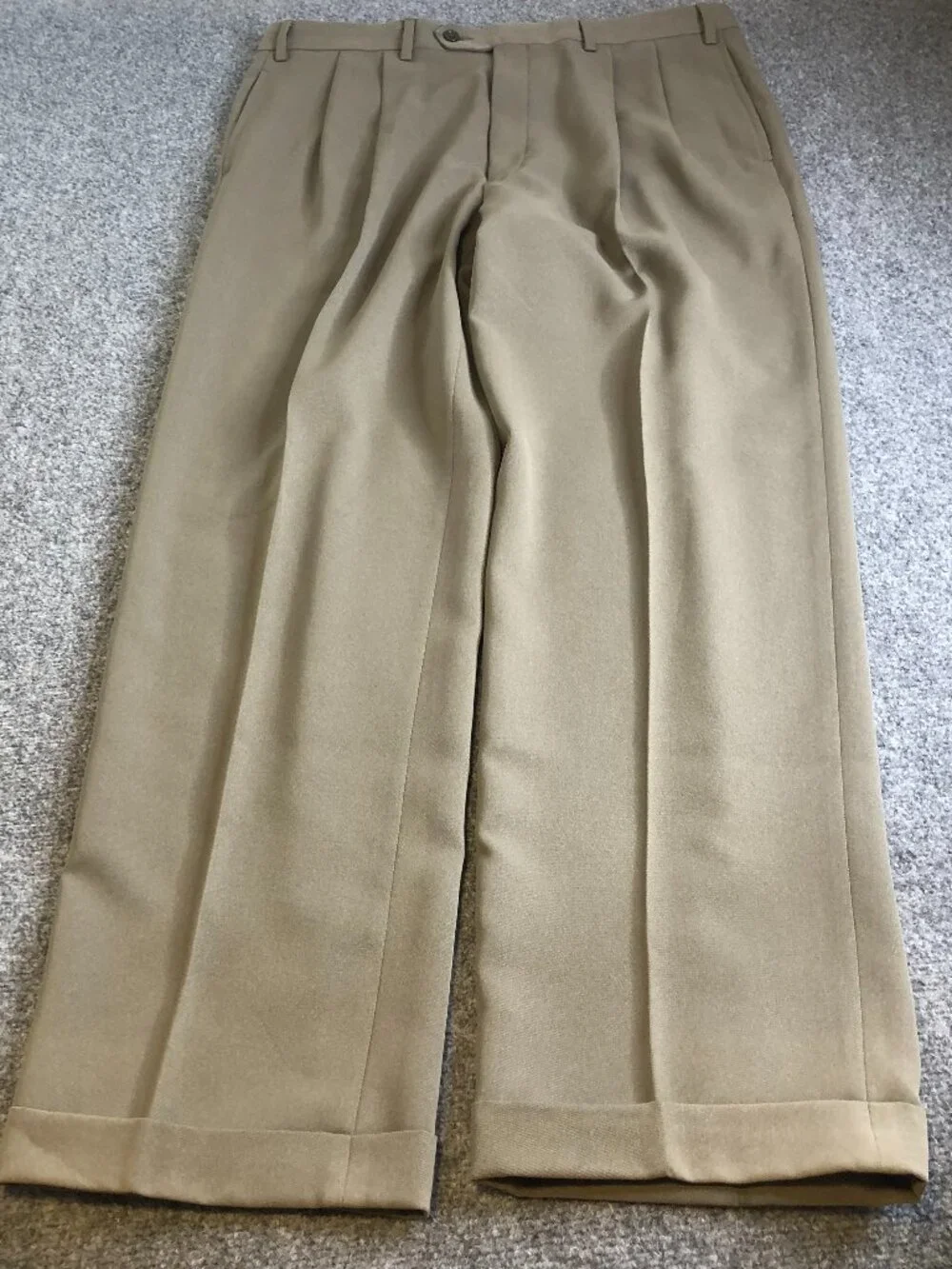Lauren Ralph Lauren Pants Mens 36x32 Beige Taupe Double Pleated High Waist